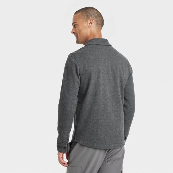 Goodfellow & Co Men’s Fleece Jacket Button-Up Gray Size S New - Picture 2 of 3